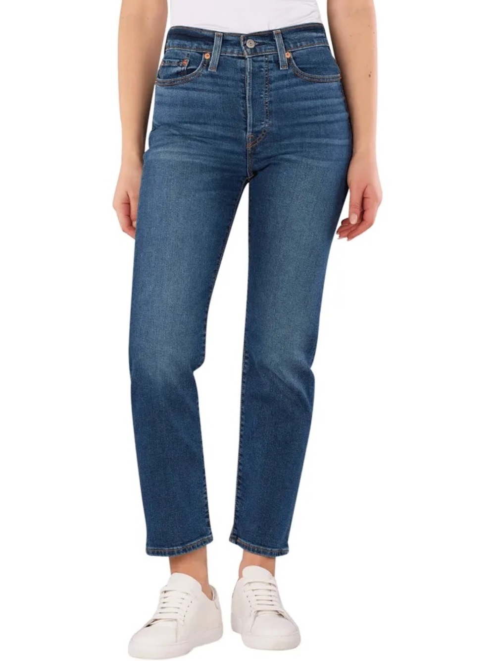 Levi’s  Women's Straight-Leg Jeans - Medium Blue Wash - wedgie ankle